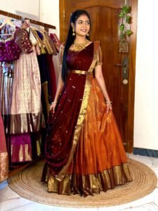 Premium Kanchipuram Silk Lehenga - SC009