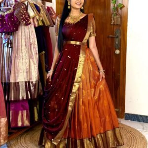 Premium Kanchipuram Silk Lehenga - SC009