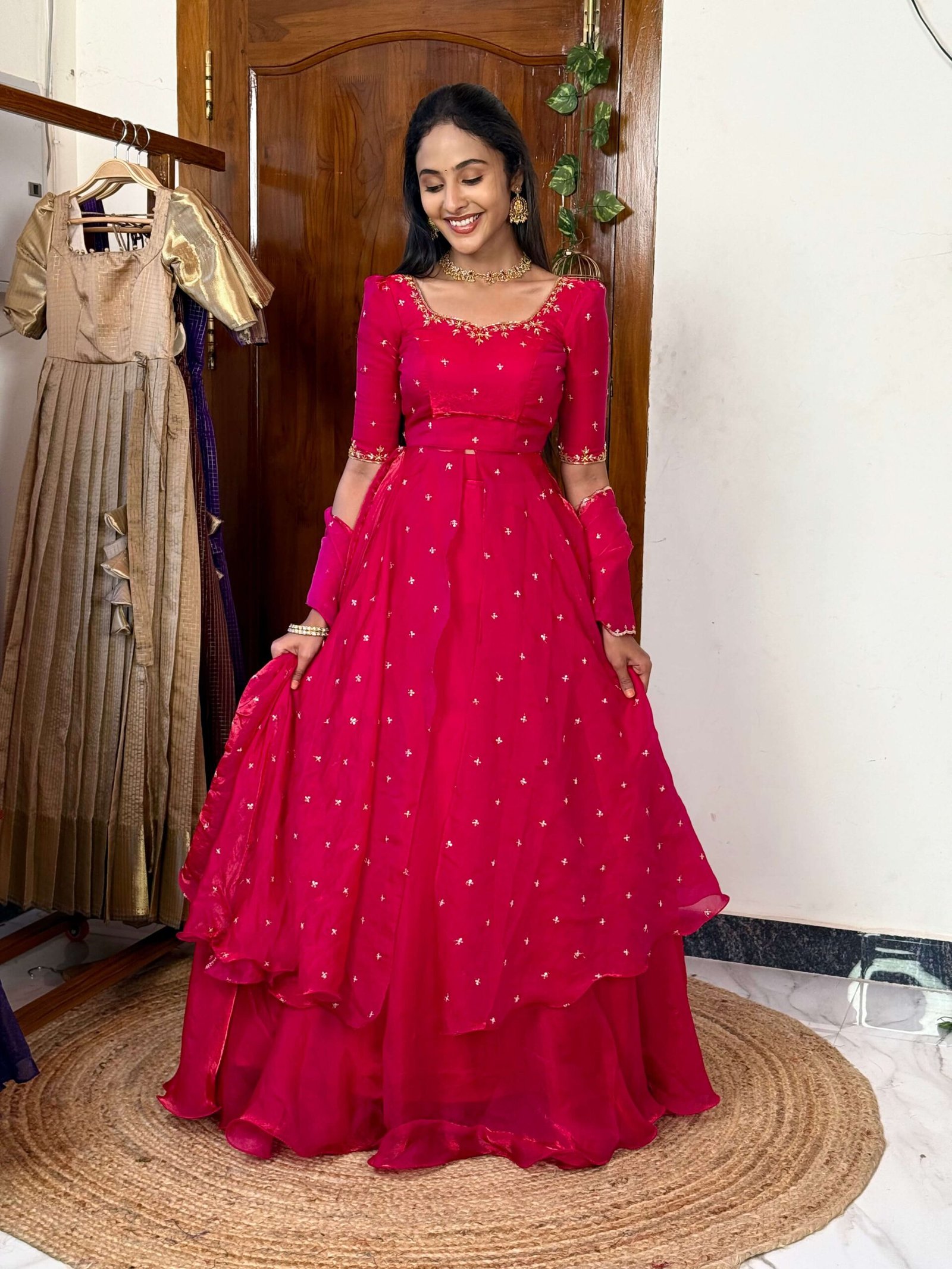 3 in 1 Rani pink AIRA Lehenga SC016 - Image 4