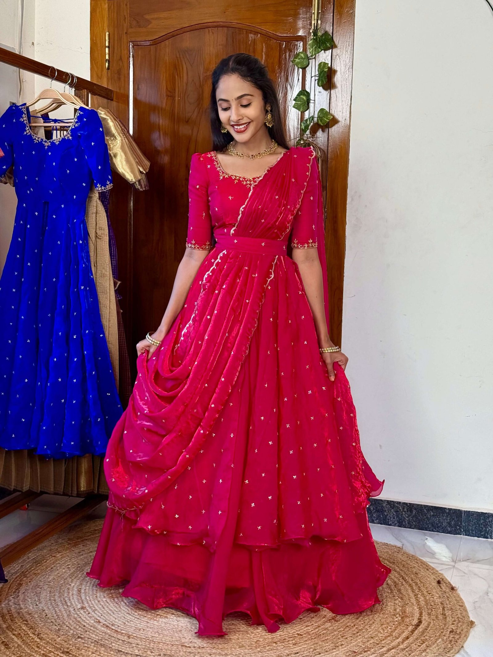 3 in 1 Rani pink AIRA Lehenga SC016 - Image 5