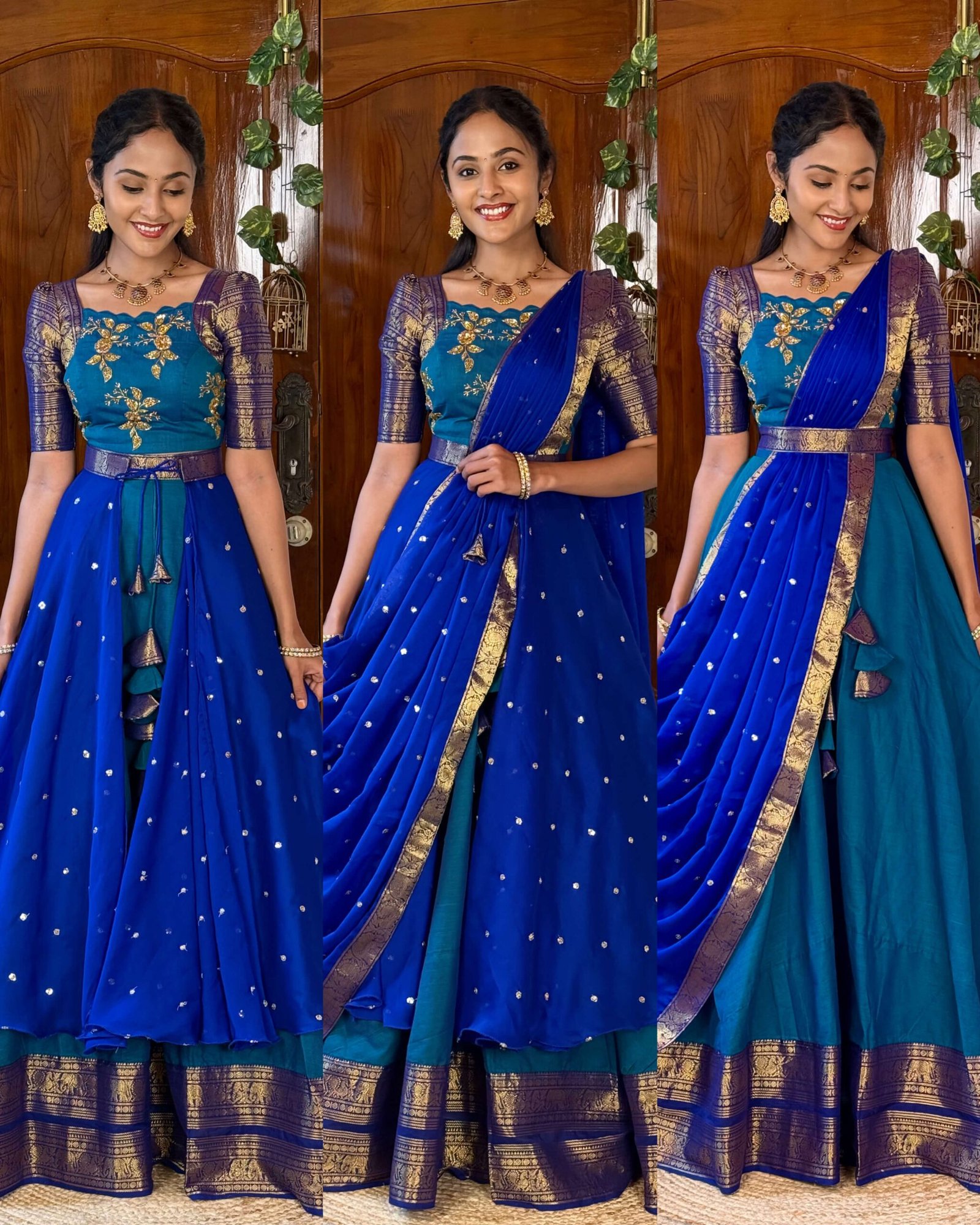 4 in 1 Dreamy layers Peacock and Pepsi blue set - SC049