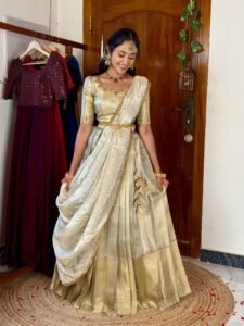 Laya in Onam vastra hand work Lehenga - SC036