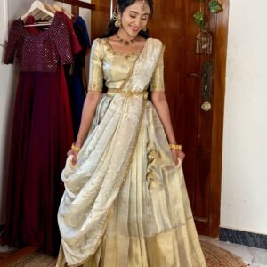 Laya in Onam vastra hand work Lehenga - SC036