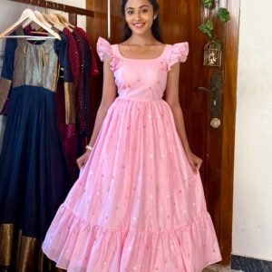 Tulip pink mul chanderi summer wear SC056