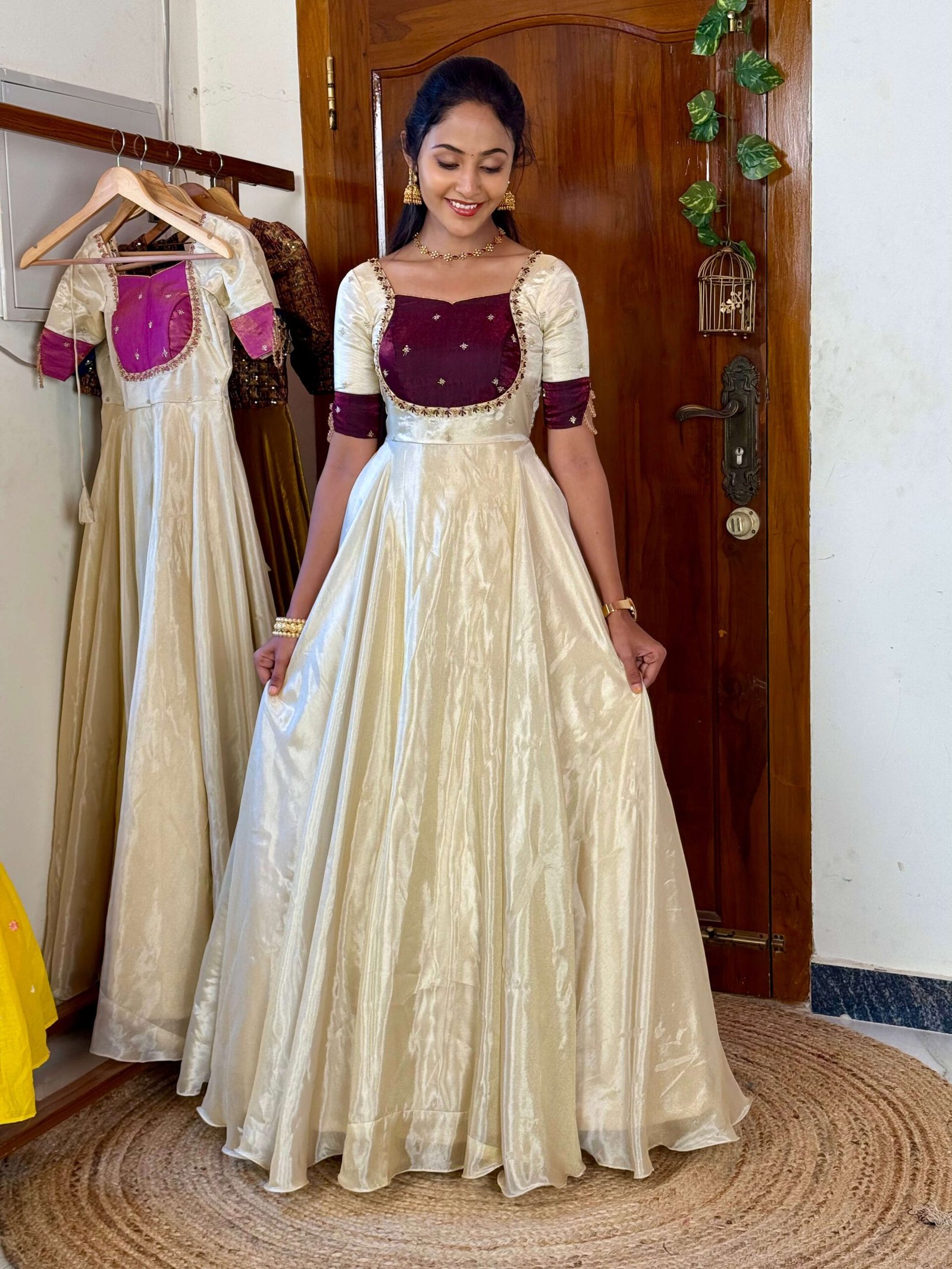 Mugil off white and wine onam MAXI SC064 - Image 3