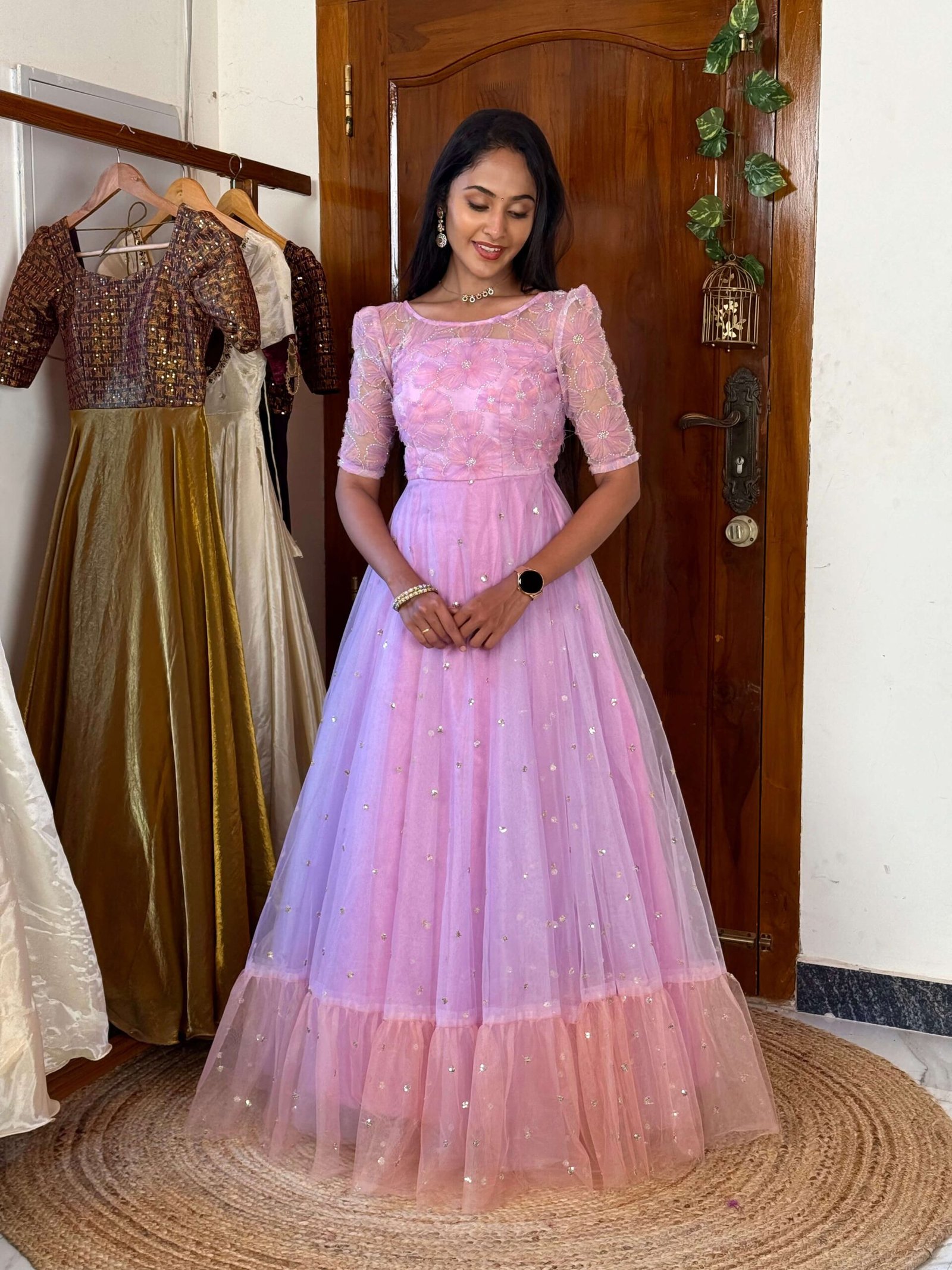 Princess Lavender - full bead worked ruffled maxi set - SC066 - Image 5