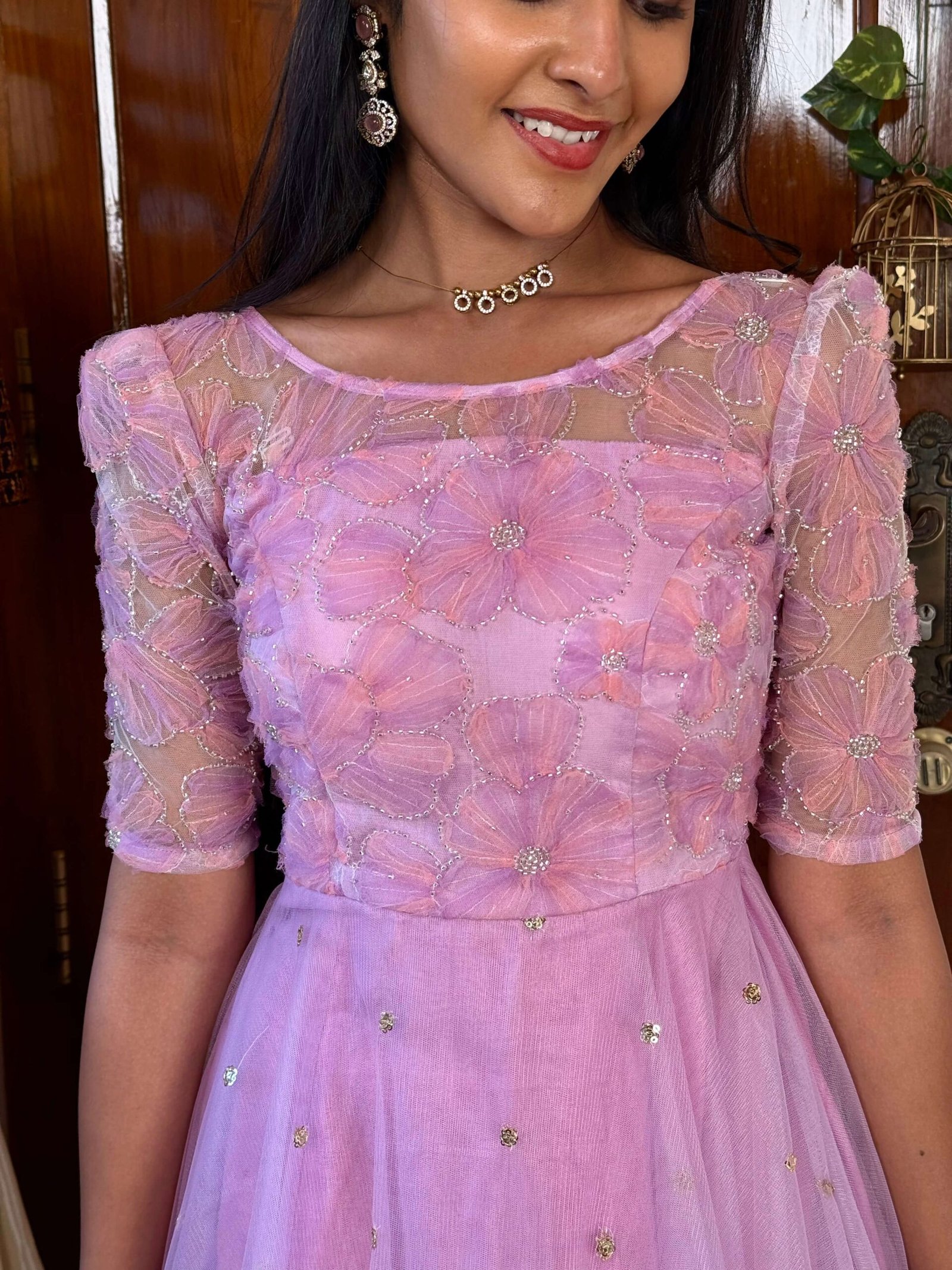 Princess Lavender - full bead worked ruffled maxi set - SC066 - Image 4