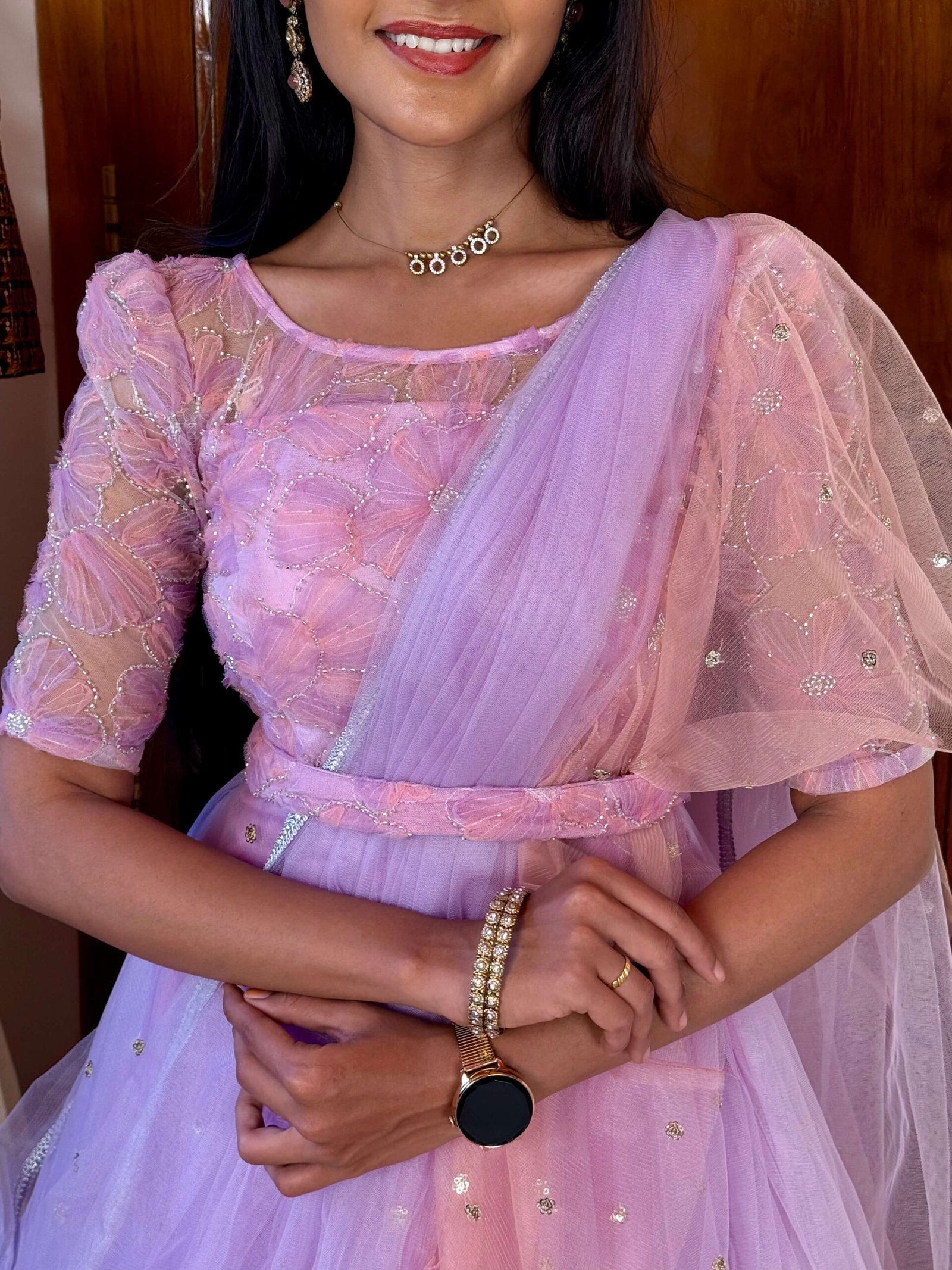 Princess Lavender - full bead worked ruffled maxi set - SC066 - Image 2